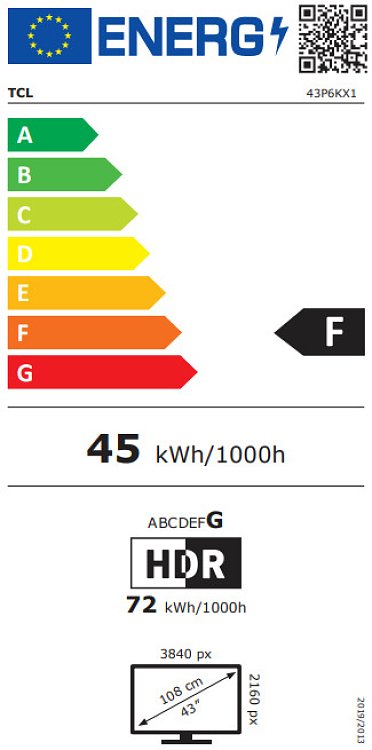 TV 43'' LED 43P6K TCL