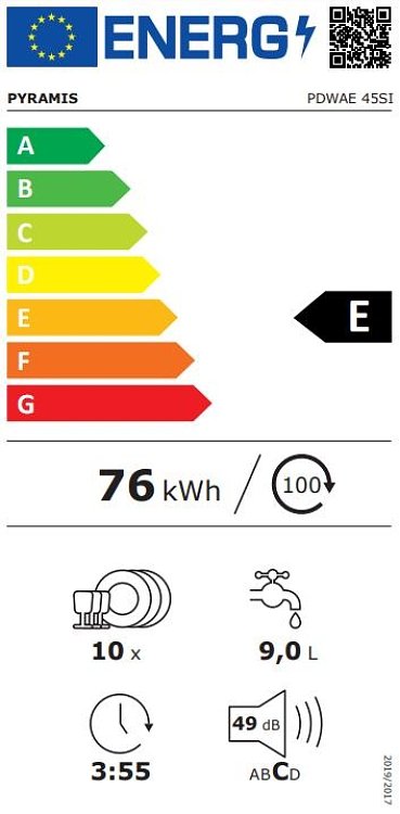 ΠΛΥΝΤΗΡΙΟ ΠΙΑΤΩΝ PDWAE 45SI PYRAMIS