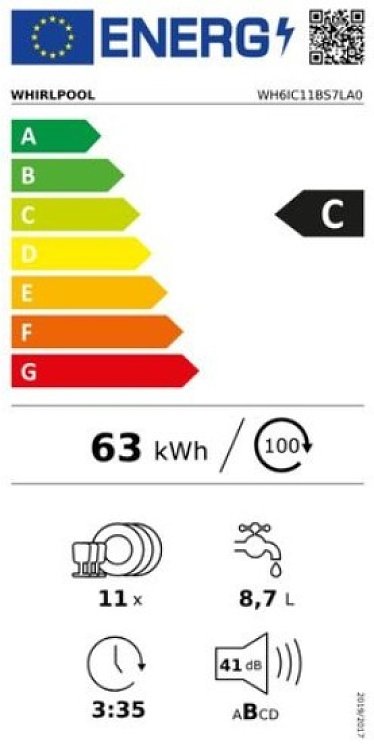 ΠΛΥΝΤΗΡΙΟ ΠΙΑΤΩΝ WH6IC11BS7LA0 WHIRLPOOL