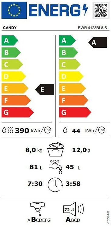 ΠΛΥΝΤΗΡΙΟ - ΣΤΕΓΝΩΤΗΡΙΟ ΡΟΥΧΩΝ BWR 4128BL8-S CANDY