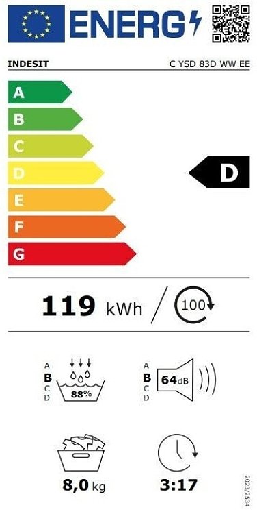 ΣΤΕΓΝΩΤΗΡΙΟ C YSD 83D WW EE INDESIT