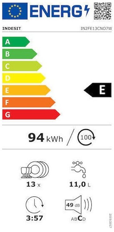 ΠΛΥΝΤΗΡΙΟ ΠΙΑΤΩΝ IN2FE13CNO7W INDESIT