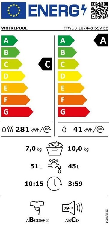 ΠΛΥΝΤΗΡΙΟ ΡΟΥΧΩΝ - ΣΤΕΓΝΩΤΗΡΙΟ FFWDD 107448 BSV EE WHIRLPOOL