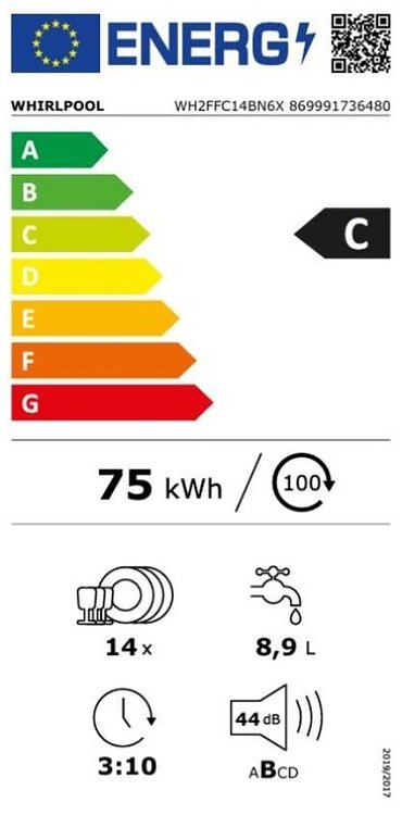 ΠΛΥΝΤΗΡΙΟ ΠΙΑΤΩΝ WH2FFC14BN6X WHIRLPOOL