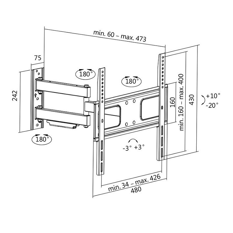 ΒΑΣΗ TV BRACKET TILT & SWIVEL BP0014 LOGILINK