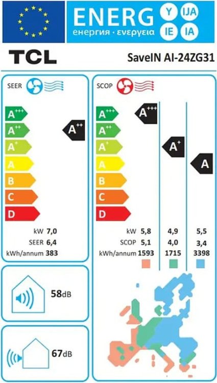 A/C SAVE IN AI-24ZG31 INVERTER (ΕΣΩΤ-ΕΞΩΤ) TCL