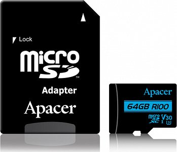 MEMORY CARD MICRO SDXC UHS-I U3 CLASS 10 64GB V30 R100 APACER
